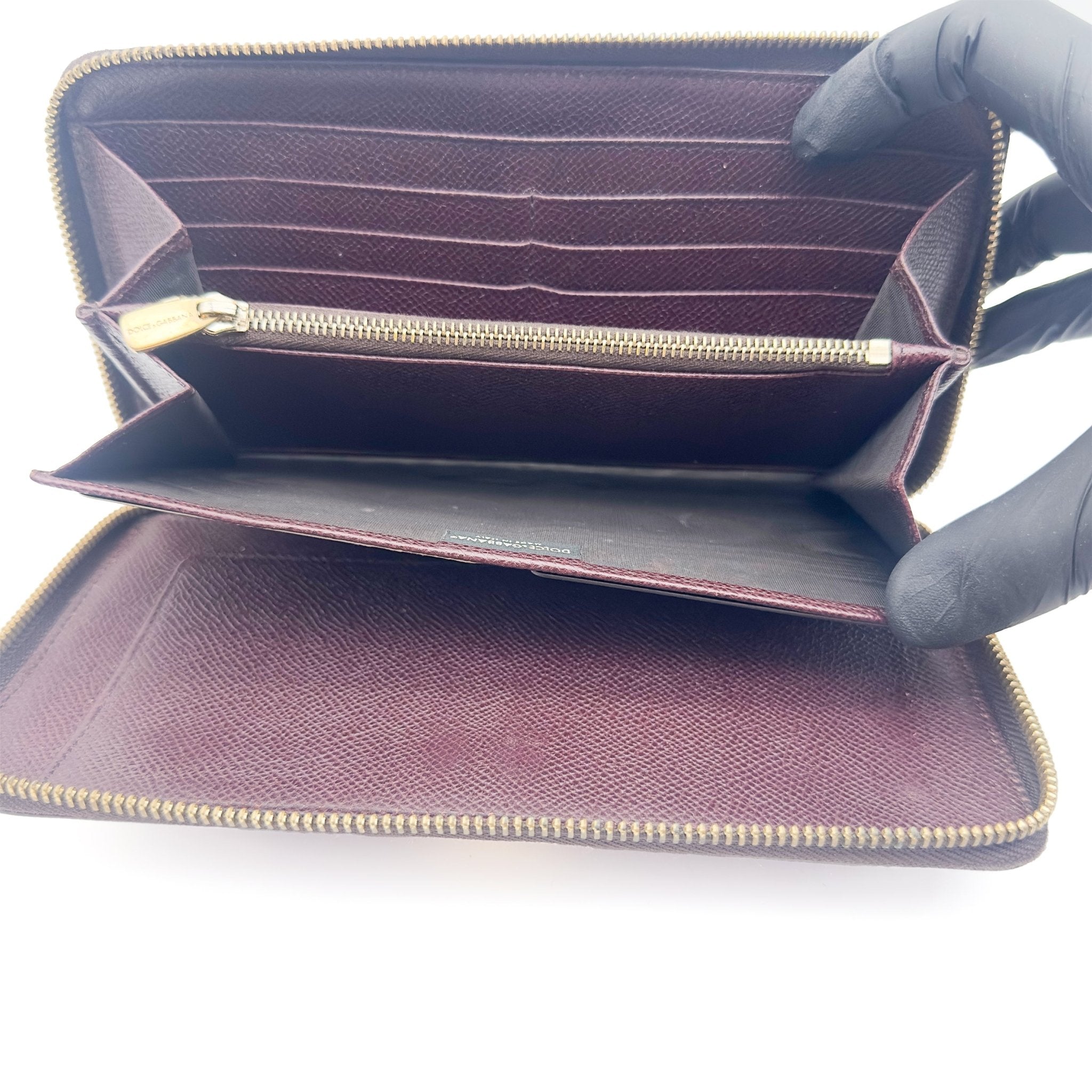 Dauphine Leather Zip - Around - DOLCE & GABBANA - MISHMASH