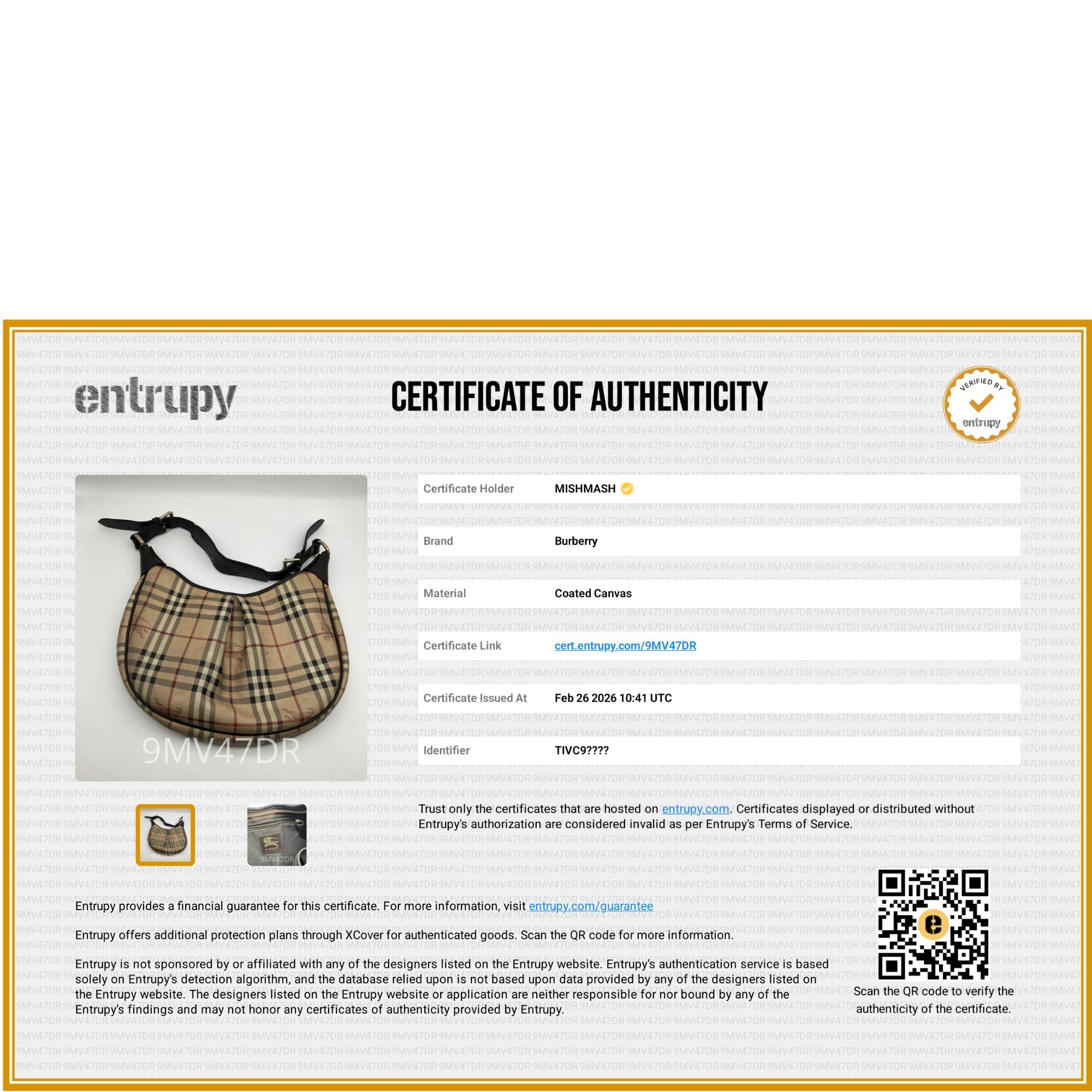 Haymarket Check Canvas - BURBERRY - MISHMASH