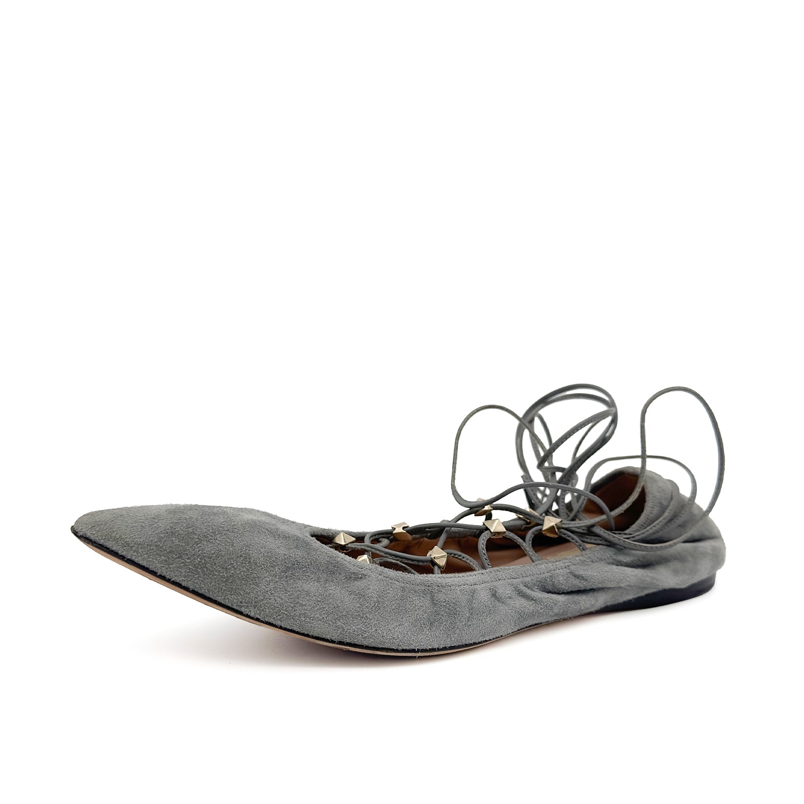 Lace - Up Suede Ballerina - VALENTINO - MISHMASH