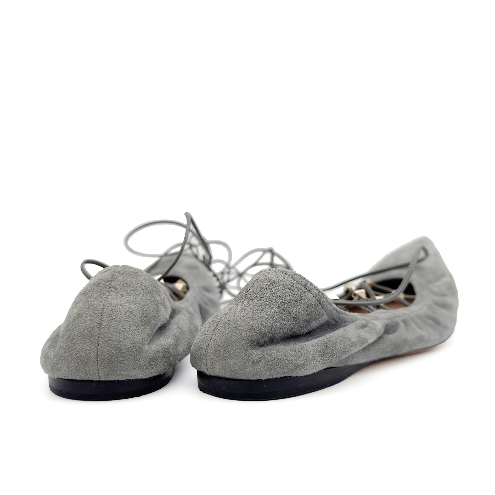Lace - Up Suede Ballerina - VALENTINO - MISHMASH