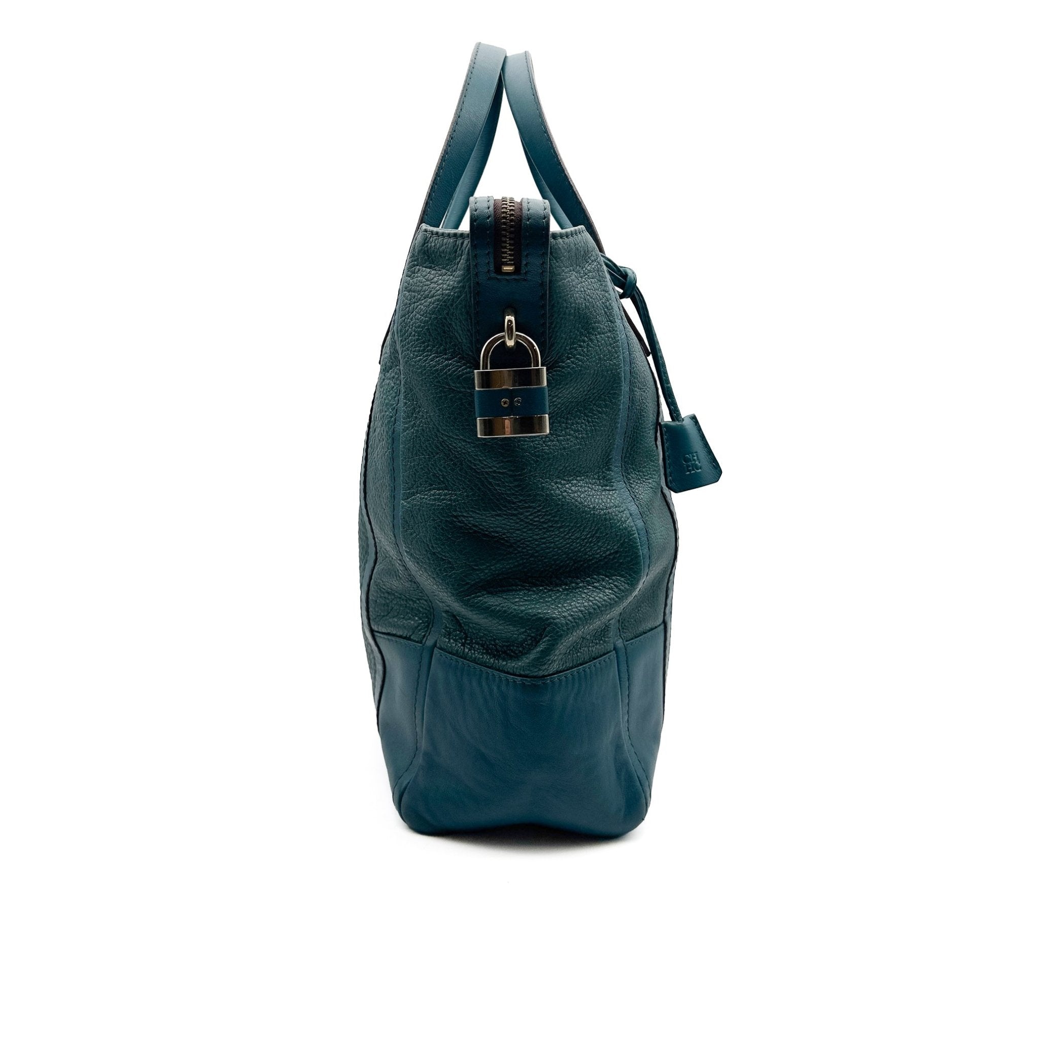 Monogram Leather Locked Tote Bag - CAROLINA HERRERA - MISHMASH