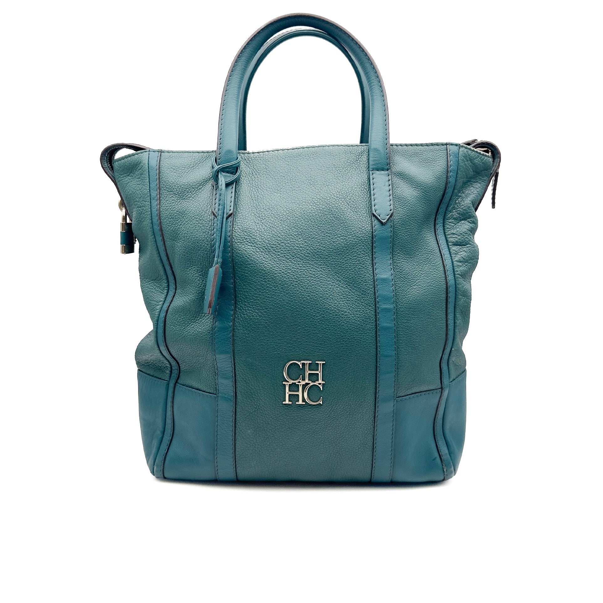 Monogram Leather Locked Tote Bag - CAROLINA HERRERA - MISHMASH