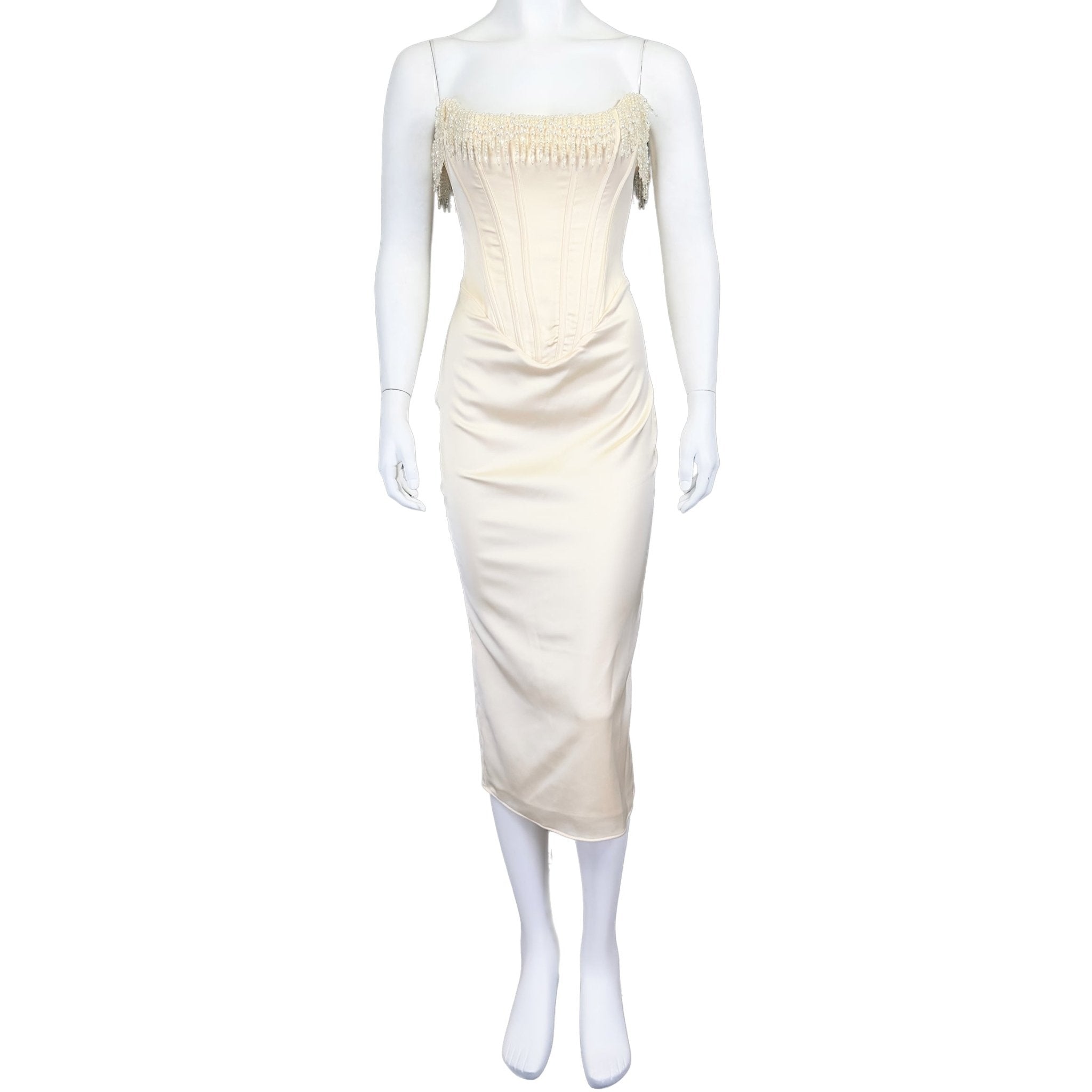 Bisque Pearl Lattice - House of CB Dress - MISHMASH