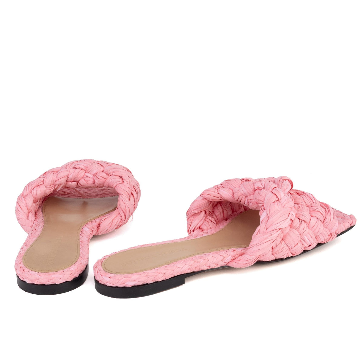 Stretch Raffia Flat Mules - BOTTEGA VENETA - MISHMASH
