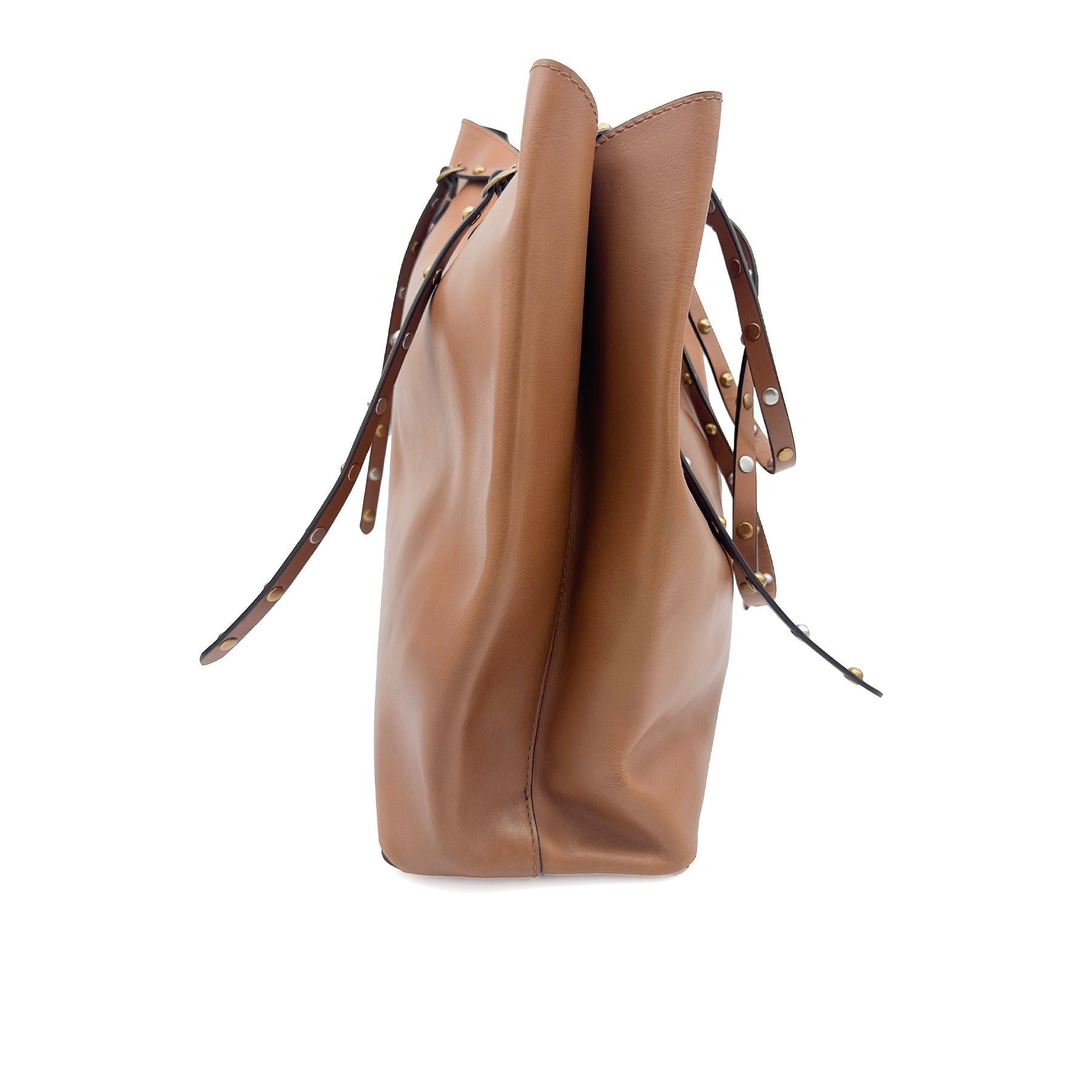 Studded Leather Lennox Tote - Polo Ralph Lauren - MISHMASH