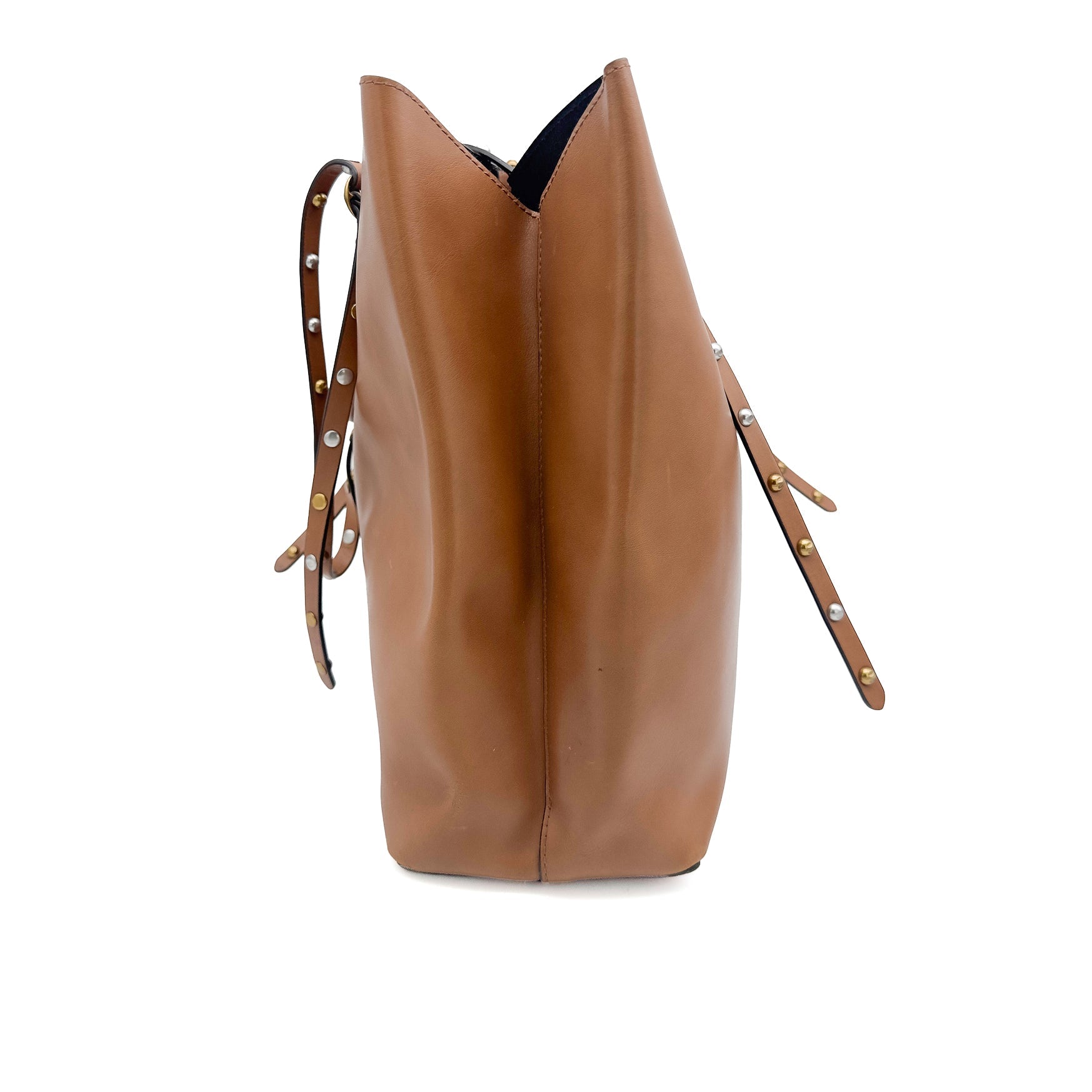 Studded Leather Lennox Tote - Polo Ralph Lauren - MISHMASH