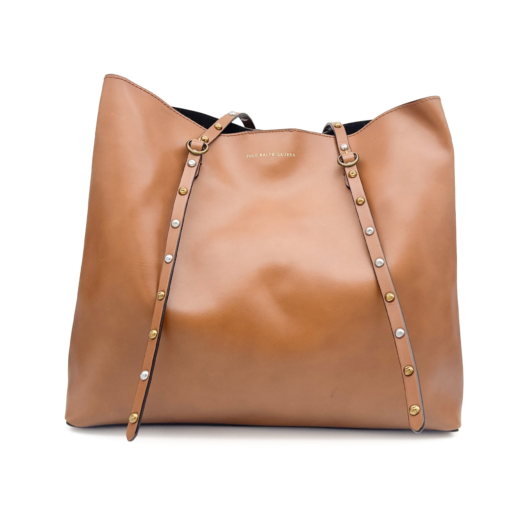 Studded Leather Lennox Tote - Polo Ralph Lauren - MISHMASH