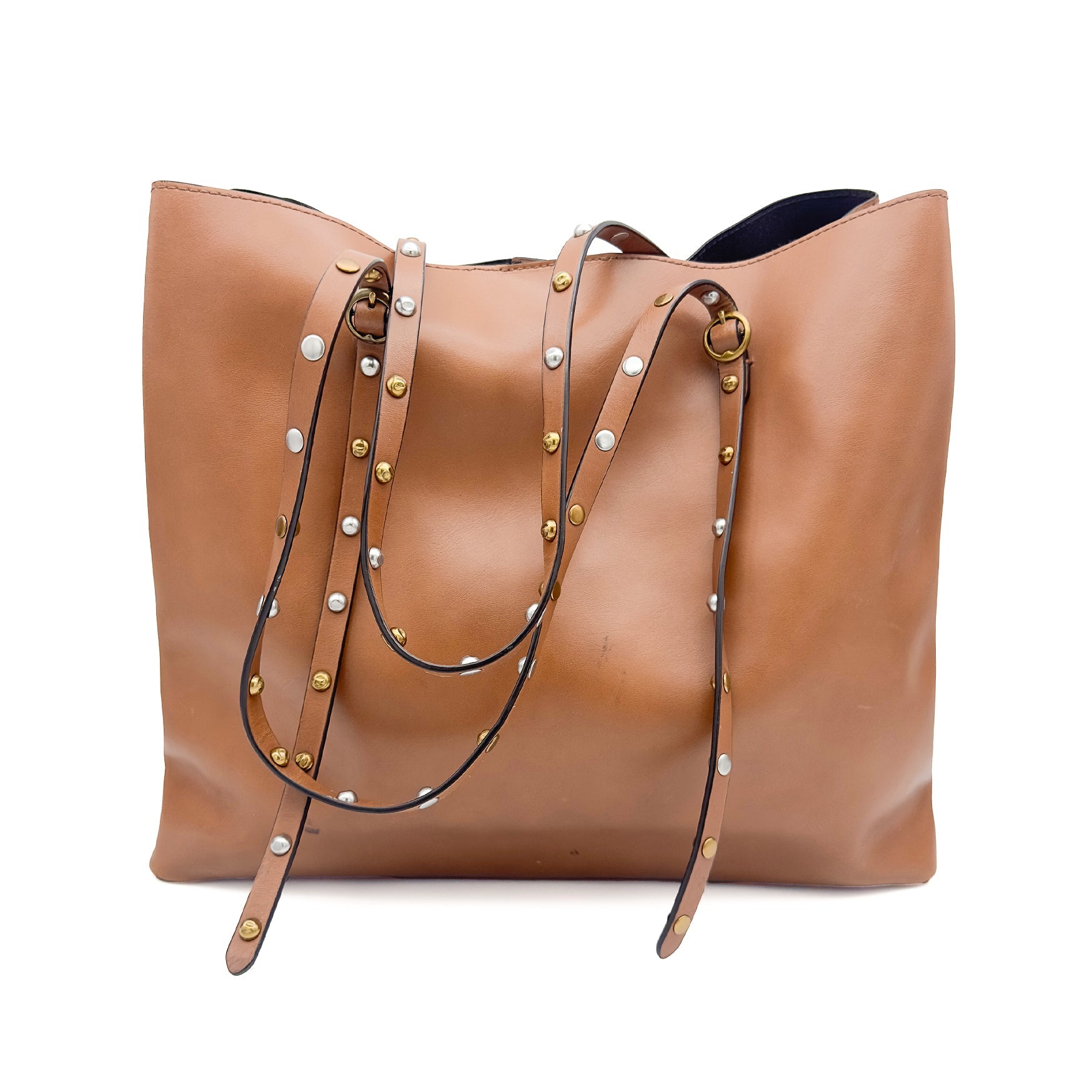 Studded Leather Lennox Tote - Polo Ralph Lauren - MISHMASH