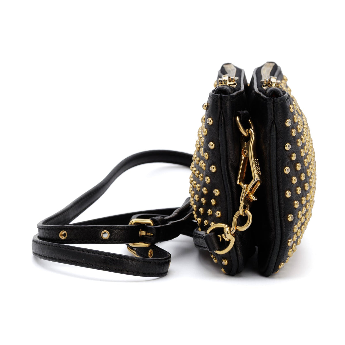 Studded Leather Zipper - MIU MIU - MISHMASH