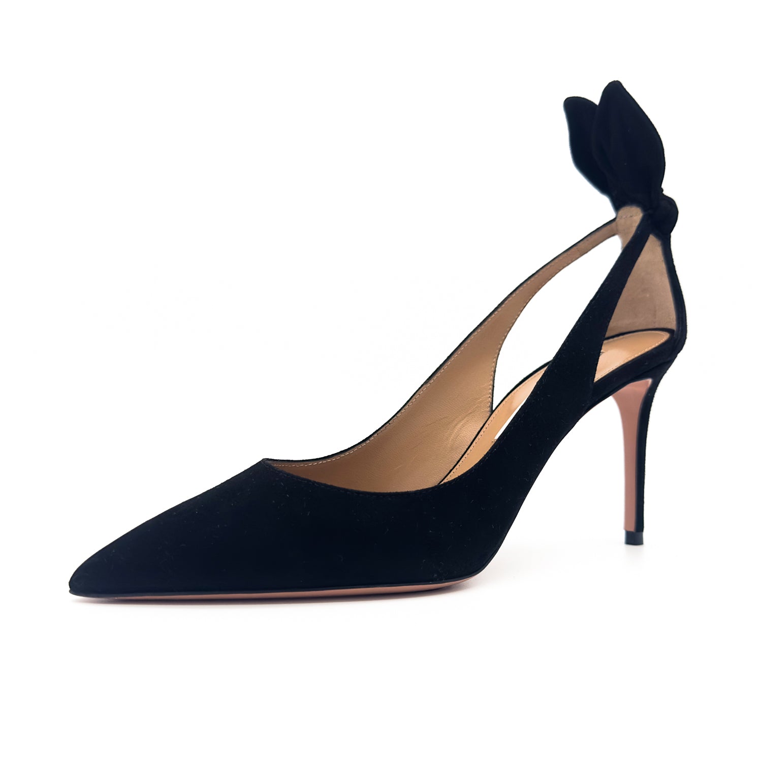 Suede Bow Accents Slingback Pumps - Aquazzura Dress - MISHMASH