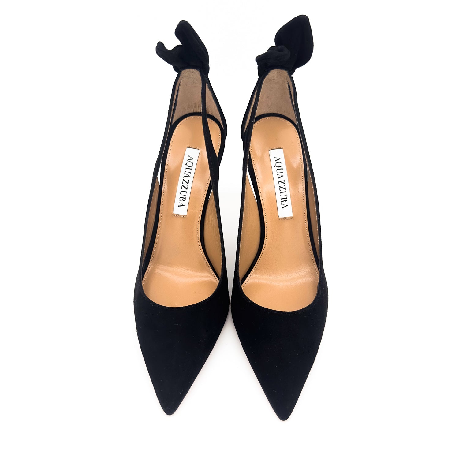 Suede Bow Accents Slingback Pumps - Aquazzura Dress - MISHMASH