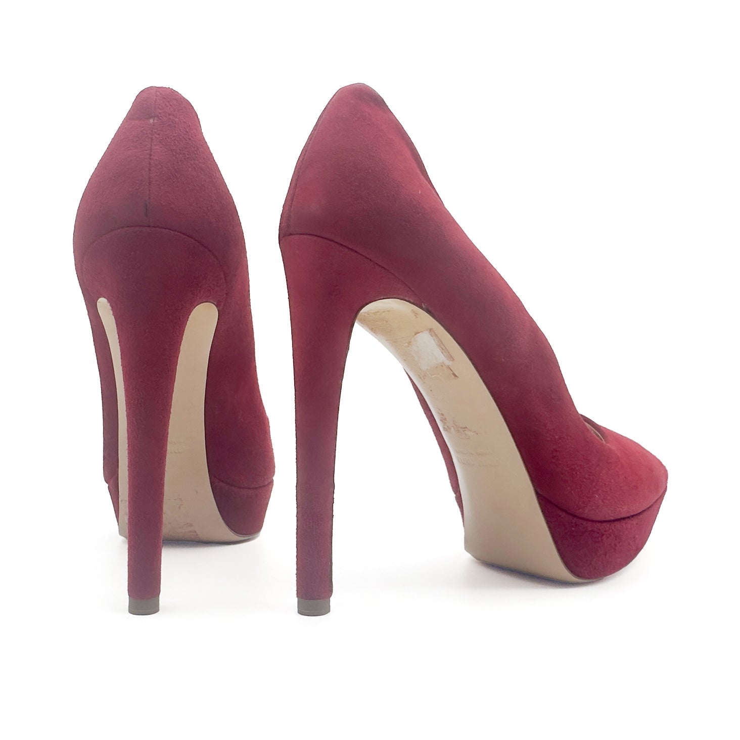 Suede Round Toe Pumps - miu miu - MISHMASH