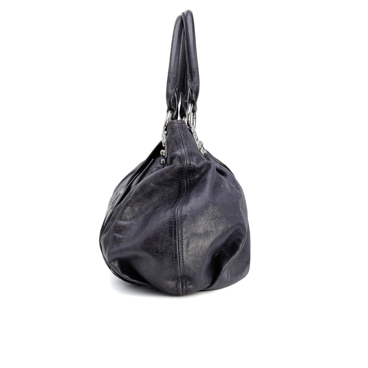 Vitello Lux Gathered Hobo - MIU MIU - MISHMASH