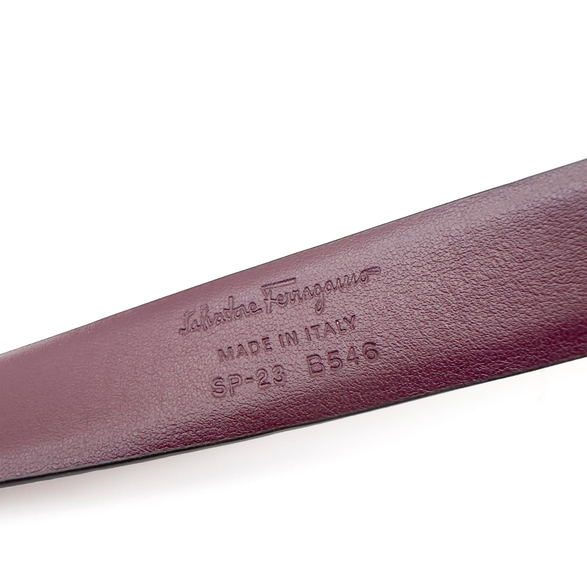 Bordeaux Leather Belt - SALVATORE FERRAGAMO - MISHMASH