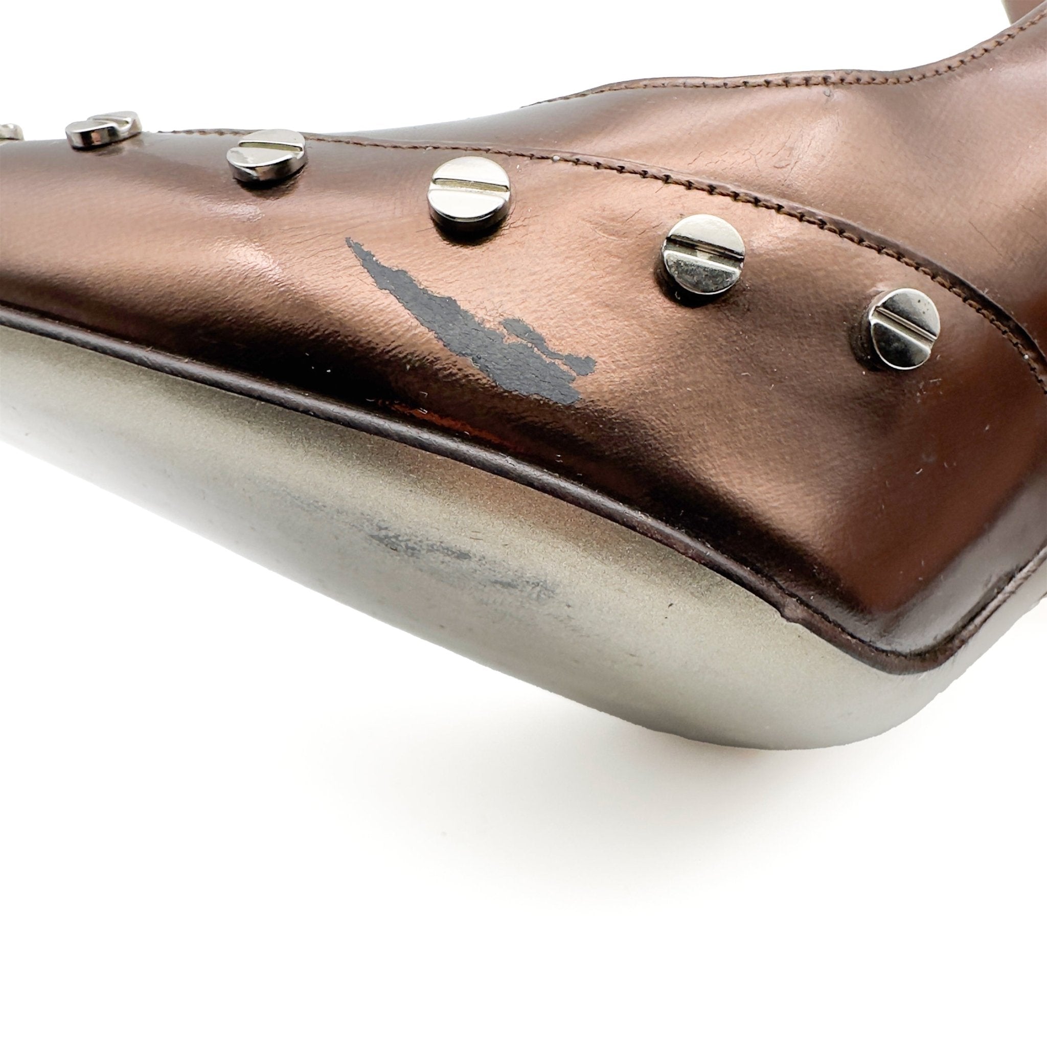 Bronze Studded Pumps - DOLCE & GABBANA - MISHMASH