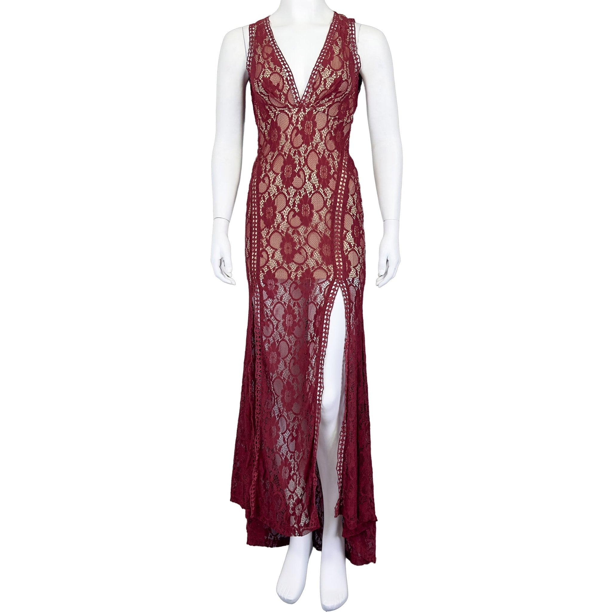 luxxel lace dress Luxxel Dresses | Luxxel Promenade Maxi Dress | Color: Tan/White