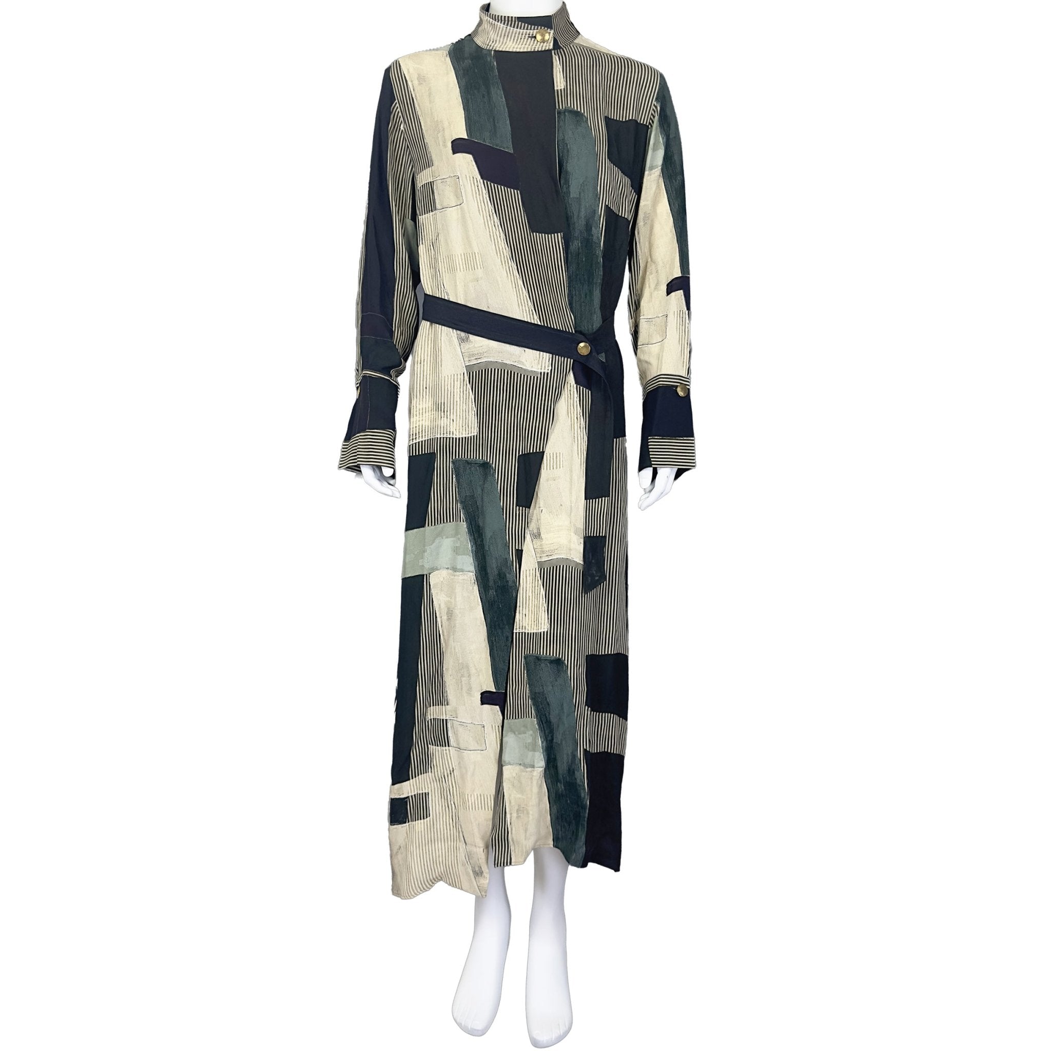 knee length dresses for ladies MASSIMO DUTTI Ladies White Satin Abstract Print Sleeveless Maxi Dress –  ReThread