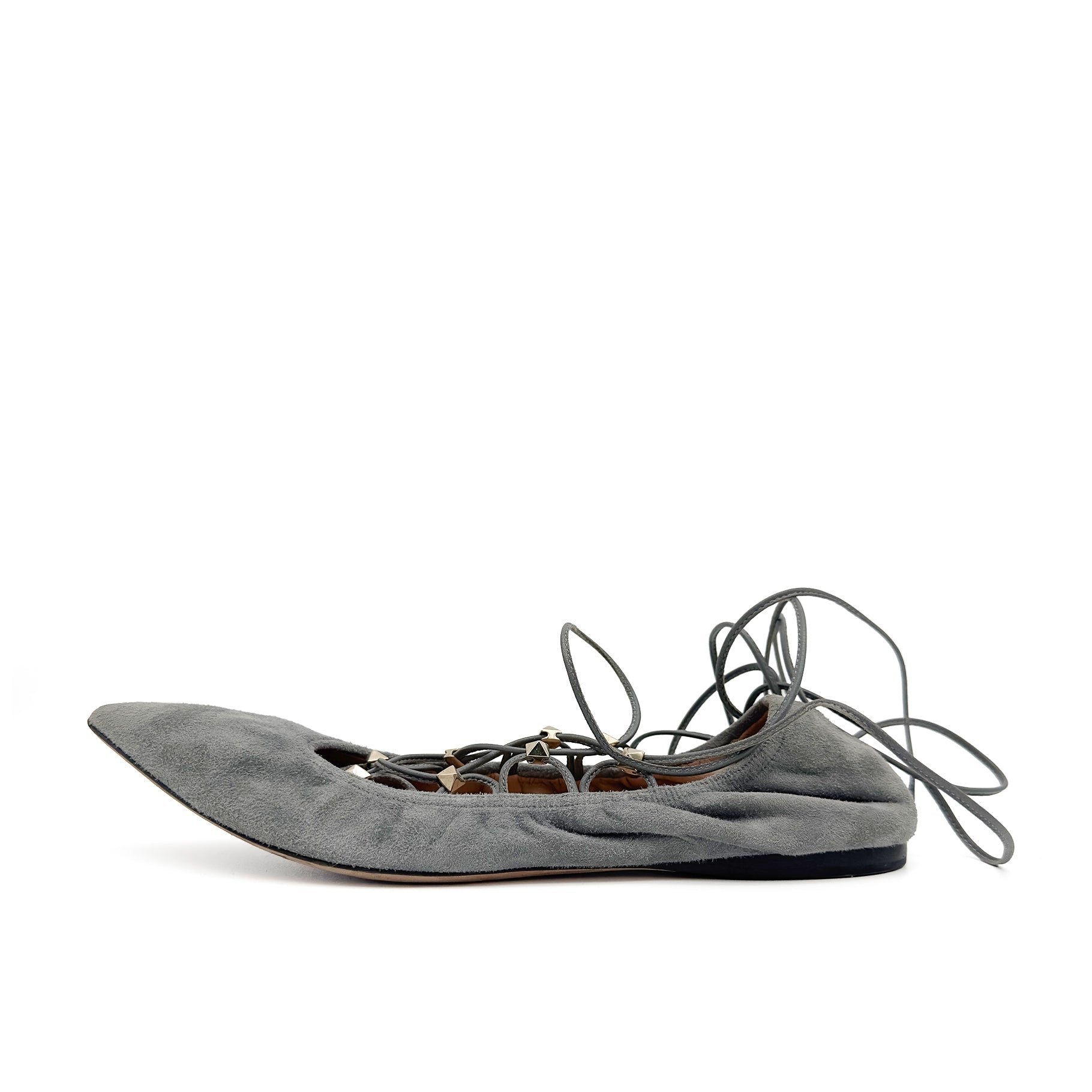 Lace - Up Suede Ballerina - VALENTINO - MISHMASH