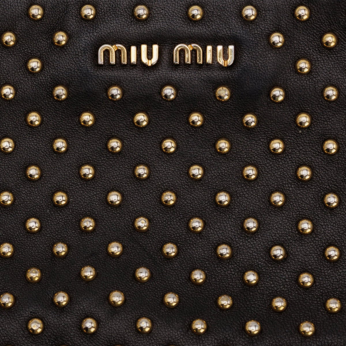 Studded Leather Zipper - MIU MIU - MISHMASH
