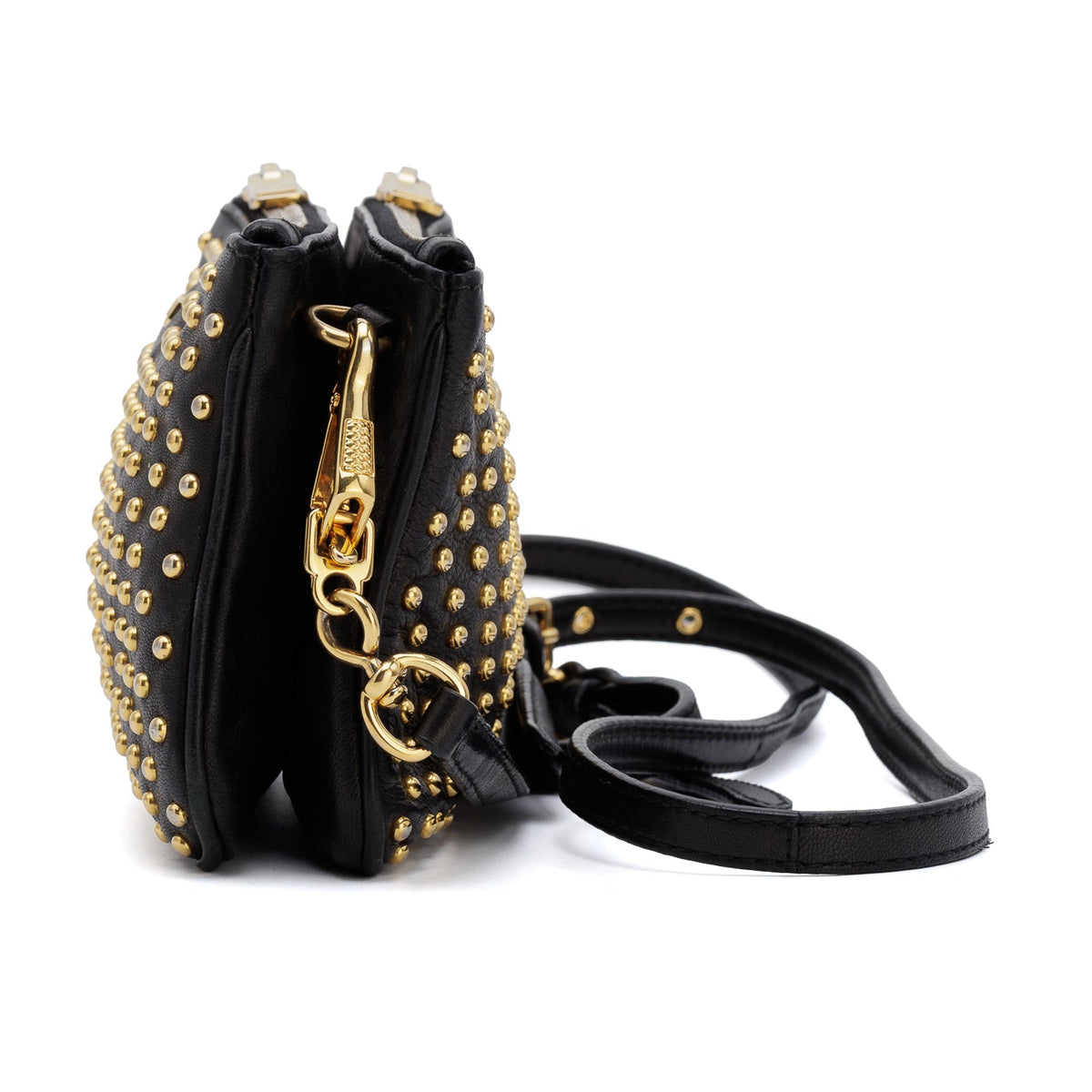 Studded Leather Zipper - MIU MIU - MISHMASH