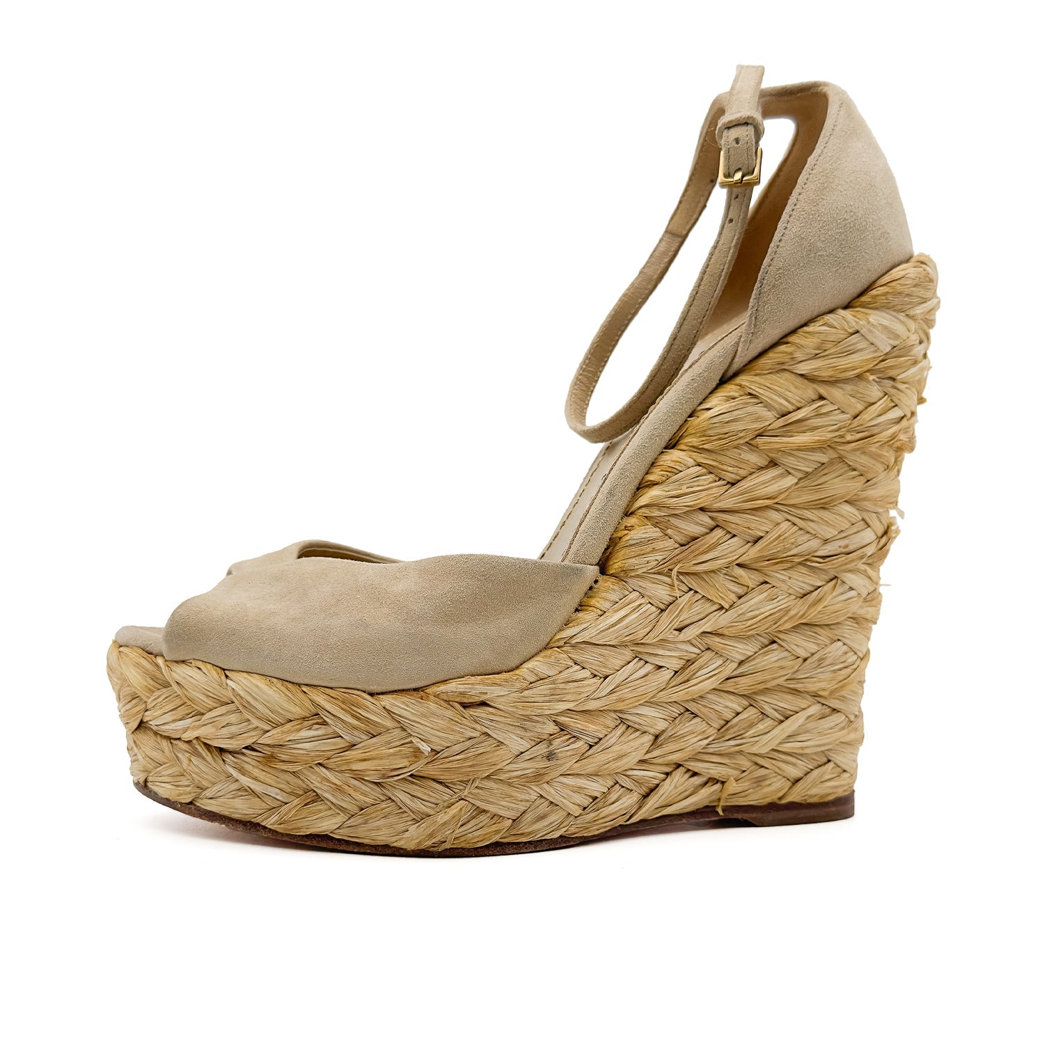 Suede Wedge Sandals - Gucci - MISHMASH